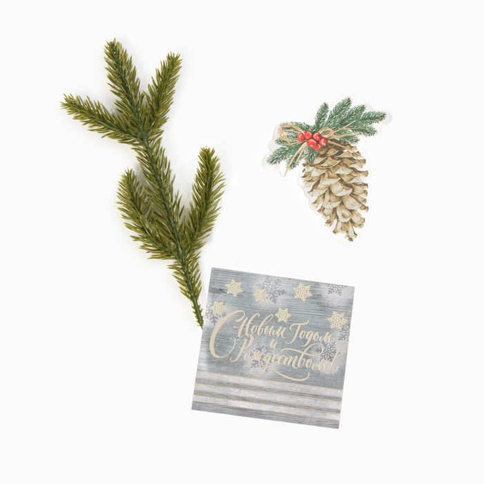 Набор подарочный Этель "С Новым годом" полотенце 30х60см и аксессуары (4 предм)