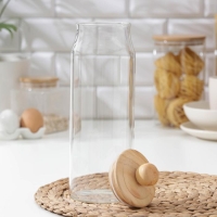 Банка стеклянная для хранения сыпучих продуктов Magistro &laquo;Эко&raquo;, 1,7 л, 10&times;31 см, с деревянной крышкой