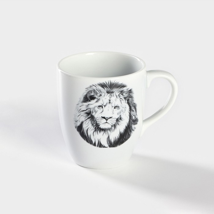 Кружка фарфоровая &laquo;Лев&raquo;, 300 мл, белая