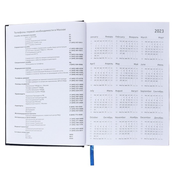 Ежедневник датированный 2024 года, А5, 176 листов, Attomex.Orion, обложка бумвинил, ляссе, блок 70 г/м2, синий