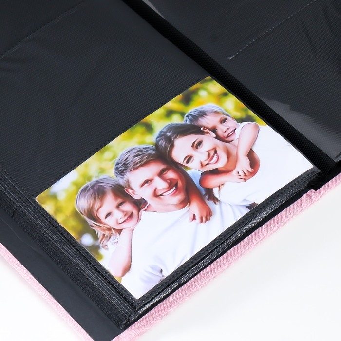 Фотоальбом на 300 фото 10х15 см "Нежно-розовый" текстиль 33х18х5 см