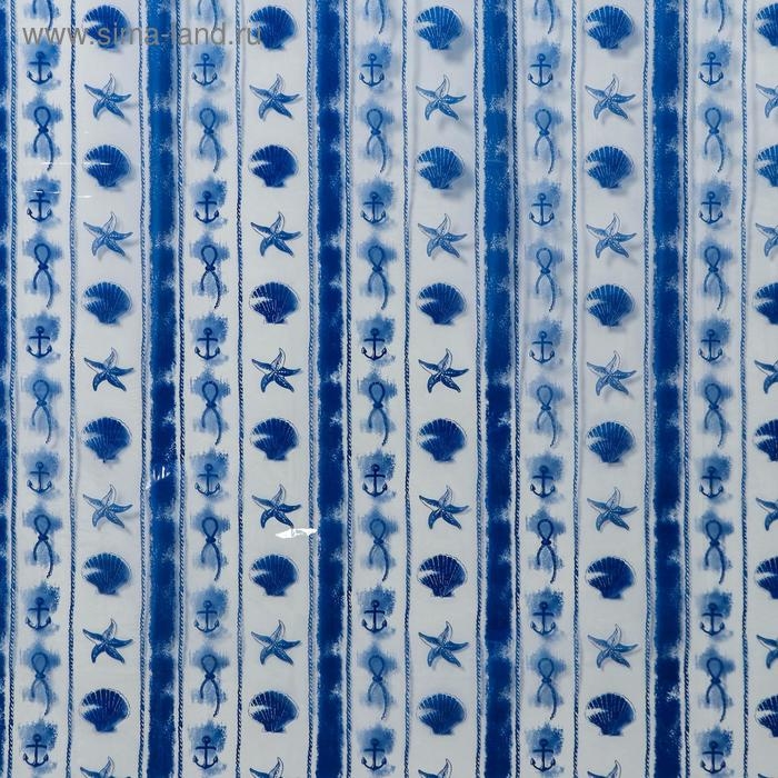 Штора для ванной Доляна &laquo;Морская синева&raquo;, 180&times;180 см, PVC