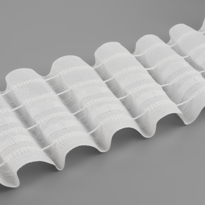 Шторная лента классическая, матовая, 6 см, 50 &plusmn; 1 м, цвет белый