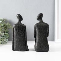 Сувенир полистоун "Близко - далеко" чёрный набор 2 шт 9х19х19,5 см