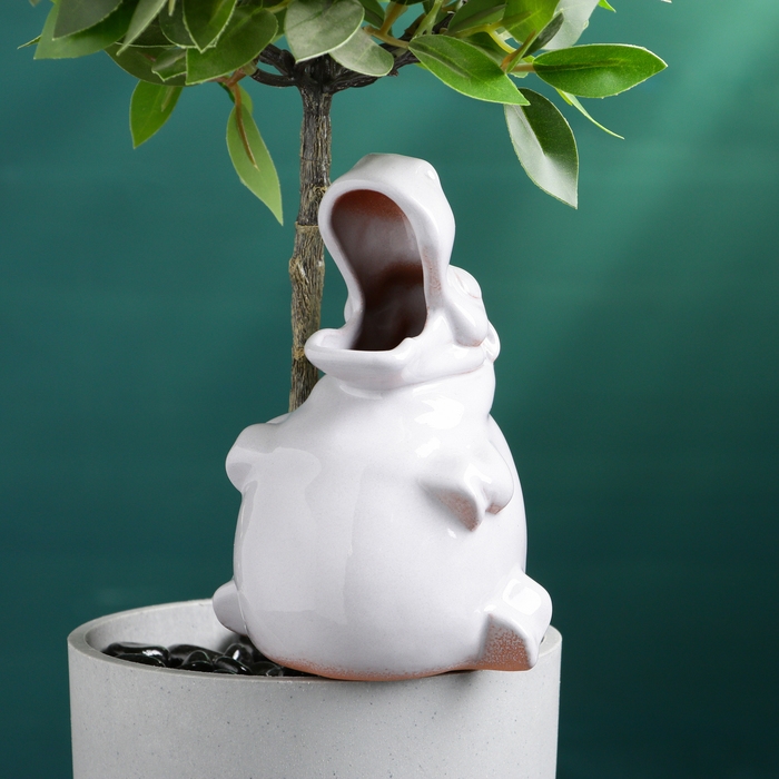 Ороситель Ороситель "Бегемот" для комнатных и садовых растений Кунгурская керамика, 0.2л, 14см, белый