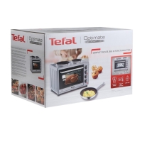 Мини печь Tefal OF463D30, 3000 Вт, 32 л, гриль, конвекция, таймер, серебристо-чёрная