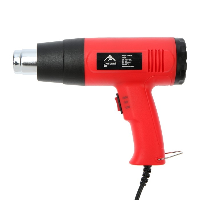 Строительный фен ЛОМ, 1800 Вт, 250-500 л/мин, 300/600 &deg;С, насадка в комплекте