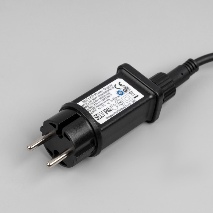 Гирлянда &laquo;Клип-лайт&raquo; 3 нити по 20 м, IP44, УМС, тёмная нить, 399 LED, свечение белое, 8 режимов, 24 В