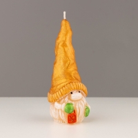 Свеча декоративная "Сказочный гномик", 5,2х5,8х13,2 см, металлик
