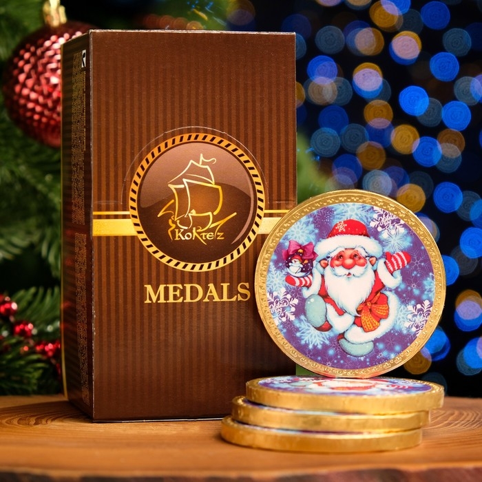 Новый год. Шоколадная медаль "С новым годом, дети", 25 г