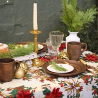 Скатерть новогодняя Доляна "Новогодние украшения" 145*220 см, 100% п/э Скатерть новогодняя Доляна "Новогодние украшения" 145*220 см, 100% п/э