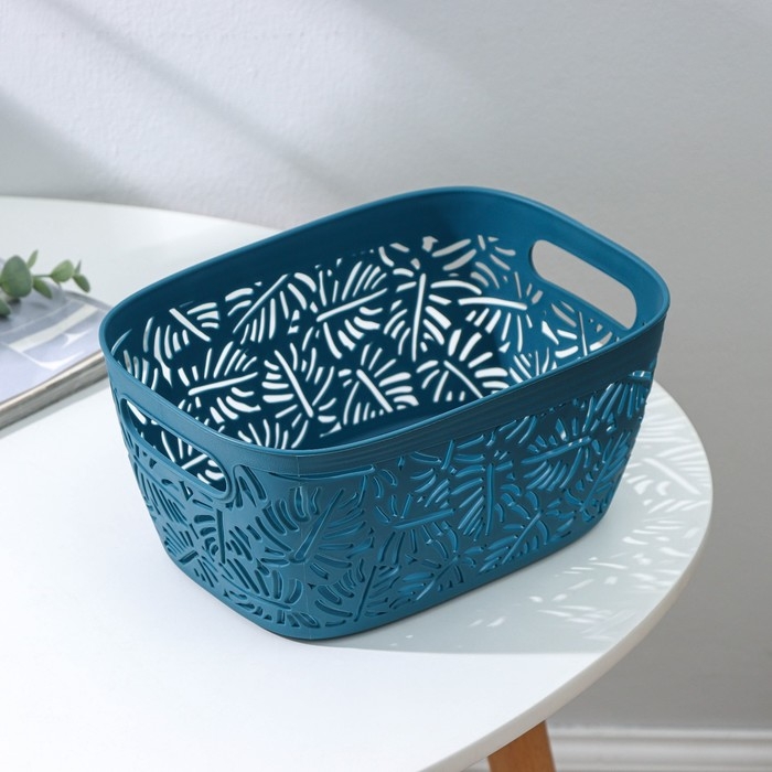 Корзина для хранения &laquo;Лист&raquo;, пластик, 23,5&times;17&times;11 см, цвет МИКС