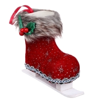 Конфетница &laquo;Сапожок&raquo;, на лыже, цвет бордовый