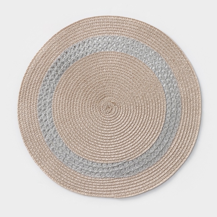 Салфетка сервировочная на стол Доляна &laquo;Оскар&raquo;, d=38 см, цвет бежевый