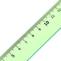 Набор чертёжный 4 предмета (линейка 15 см, угольник 30 &deg;/ 60 &deg;, 10 см; угольник 45 &deg;/ 45 &deg;, 8 см; транспортир 180 &deg;, 9 см), прозрачный зелёный
