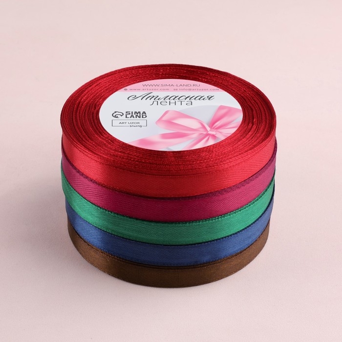 Набор атласных лент &laquo;Вечерние огни&raquo;, 5 шт, размер 1 ленты: 10 мм &times; 23 &plusmn; 1 м