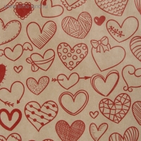 Бумага упаковочная крафт "Сердечки фигурные", красный, 40 г/м&sup2; ,0,72 х 10 м