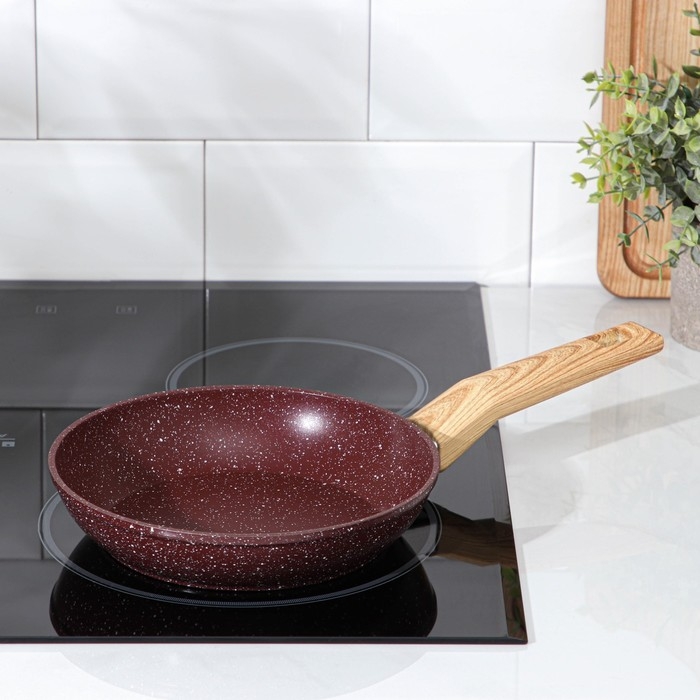 Сковорода кованая Magistro Natural. Brown, d=20 см, ручка soft-touch, антипригарное покрытие, индукция, цвет коричневый Сковорода кованая Magistro Natural. Brown, d=20 см, ручка soft-touch, антипригарное покрытие, индукция, цвет коричневый