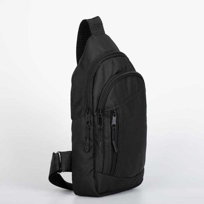 Сумка-слинг из текстиля, &laquo;ЗФТС&raquo;, цвет чёрный