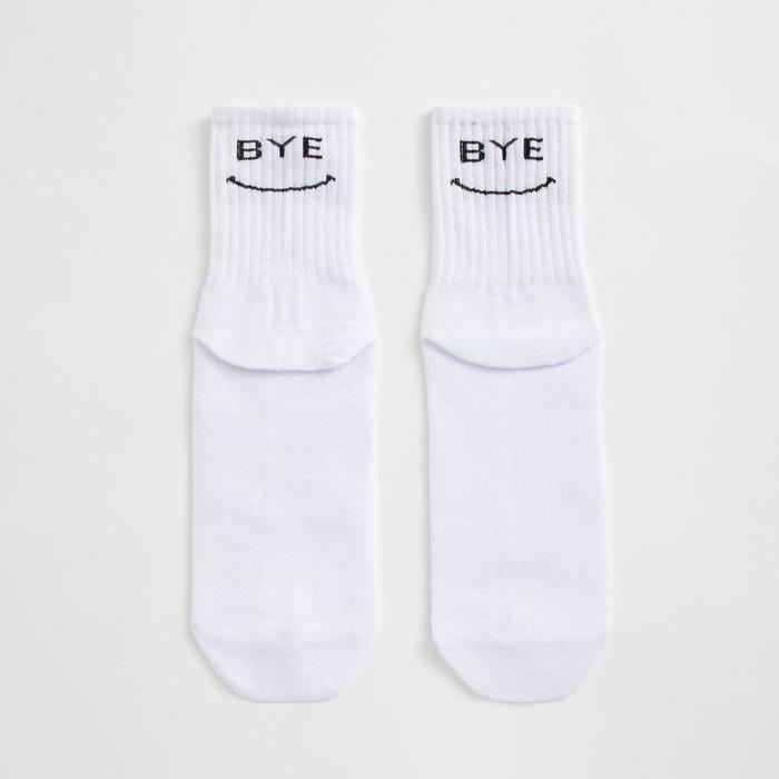 Носки мужские MINAKU &laquo;Hi-Bye&raquo;, цвет белый, размер 40-41 (27 см)