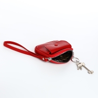Кошелёк-ключница на молнии, цвет красный