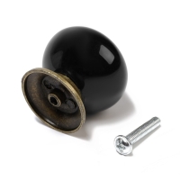 Ручка кнопка DOME Ceramics 003, керамическая, черная Ручка кнопка DOME Ceramics 003, керамическая, черная