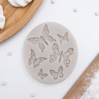 Молд Доляна «Шесть бабочек», силикон, 8,4×7,5 см, цвет МИКС Молд Доляна «Шесть бабочек», силикон, 8,4×7,5 см, цвет МИКС