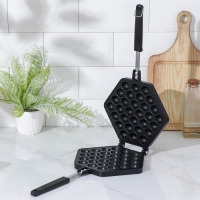 Сковорода двойная &laquo;Орешки&raquo;, 40&times;21&times;3,3 см, пластиковая ручка, цвет чёрный