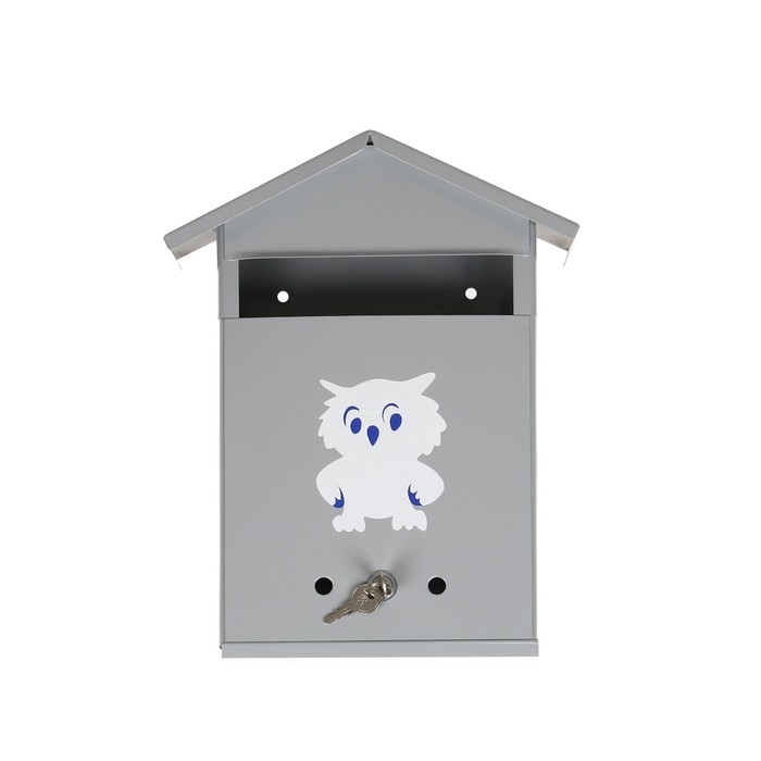 Ящик почтовый с замком, вертикальный, «Домик», серый Ящик почтовый с замком, вертикальный, «Домик», серый