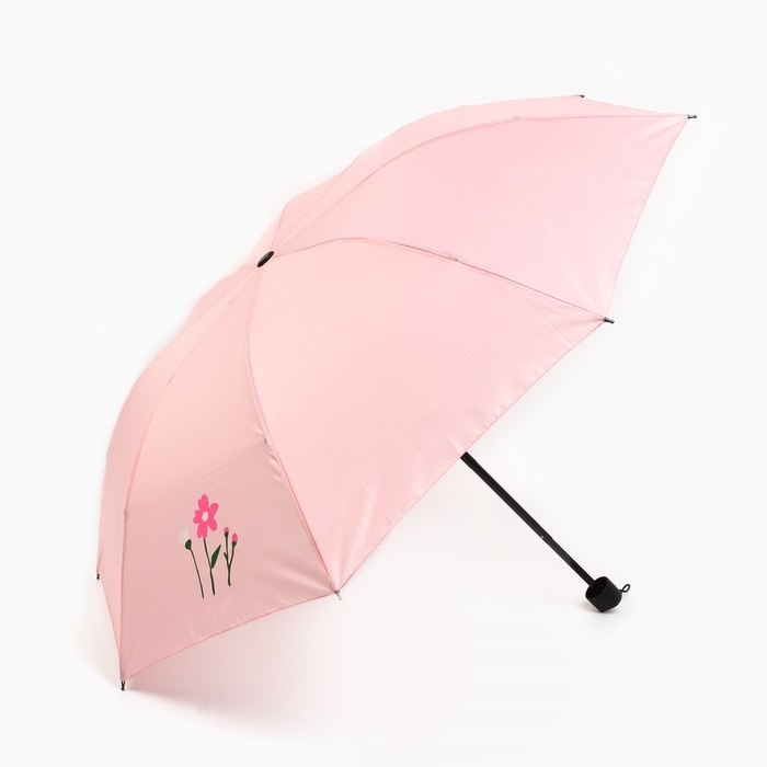 Зонт женский механический, 8 спиц, d=95, розовый минимализм