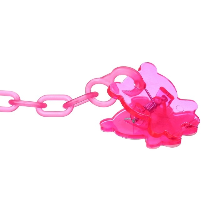 Соска - пустышка силиконовая классическая, от 6 мес., с колпачком + держатель «Мишка», цвет розовый Соска - пустышка силиконовая классическая, от 6 мес., с колпачком + держатель «Мишка», цвет розовый