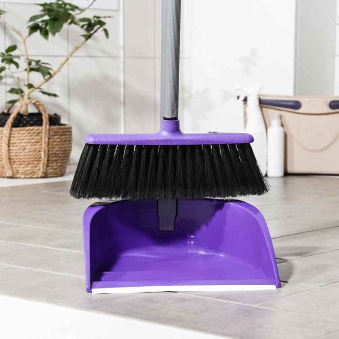 Щётка для пола с совком «Ленивка. Люкс», цвет фиолетовый Щётка для пола с совком «Ленивка. Люкс», цвет фиолетовый