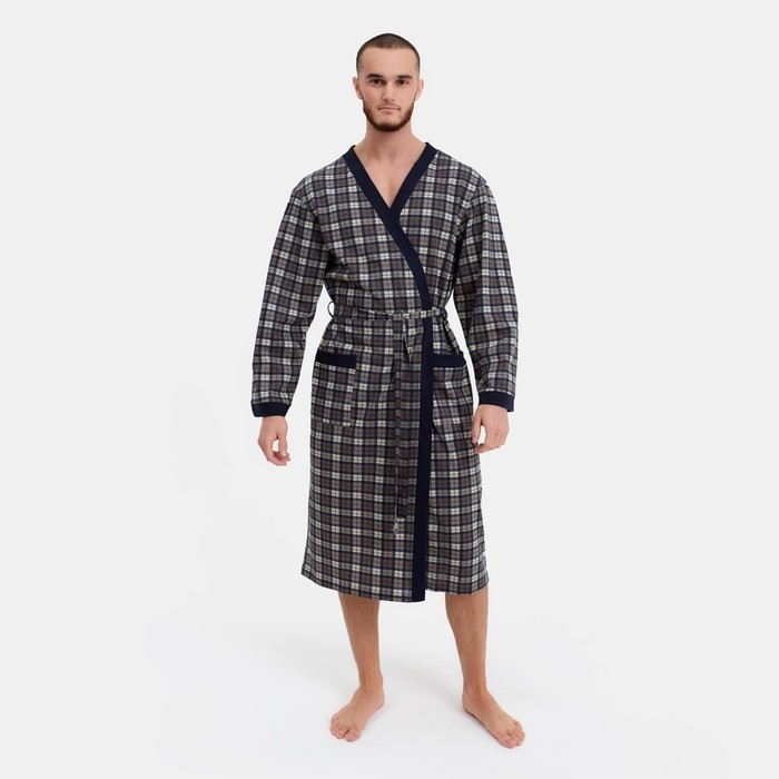 Халат мужской , цвет коричневый, размер 56