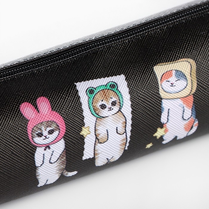 Пенал школьный из искусственной кожи &laquo;1 сентября: Котики&raquo;, 19 х 8 х 3 см