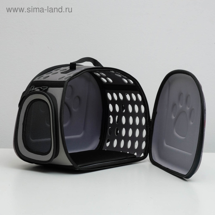 Складная сумка-переноска с отдельным входом, материал EVA, 43,5 х 28 х 33 см, серая