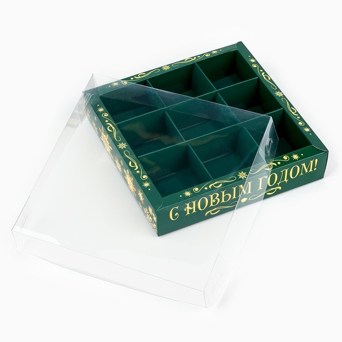 Коробка под 9 конфет с ячейками «Новогодняя сказка», 14.5 х 14.5 х 3 см, Новый год Коробка под 9 конфет с ячейками «Новогодняя сказка», 14.5 х 14.5 х 3 см, Новый год