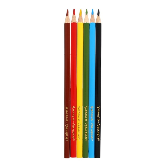 Карандаши 6 цветов "Каляка-Маляка", трёхгранные