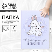 Папка для свидетельства о рождении &laquo;Наше чудо&raquo;, зайки, А5