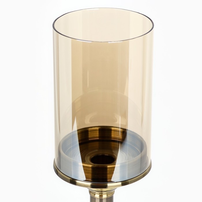 Подсвечник металл, стекло &laquo;Князь&raquo; на 1 свечу 12,5 х 12, 5 х 36,5 см