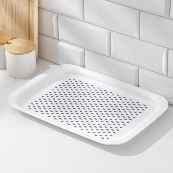 Поднос с антискользящим покрытием, 36,5&times;27 см, цвет МИКС