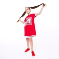 Платье для девочки, цвет красный, рост 104 см