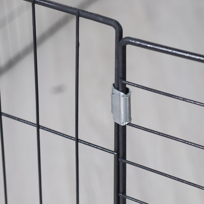 Вольер для животных "Пижон" 8 секций на клипсах 60 х 60 см, ш.п. 37-40 мм, складной, черный
