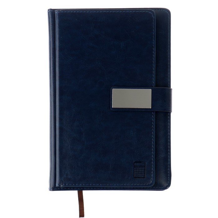 Ежедневник недатированный А5, 140 листов в клетку, с калькулятором, с хлястиком, обложка кожзам, МИКС