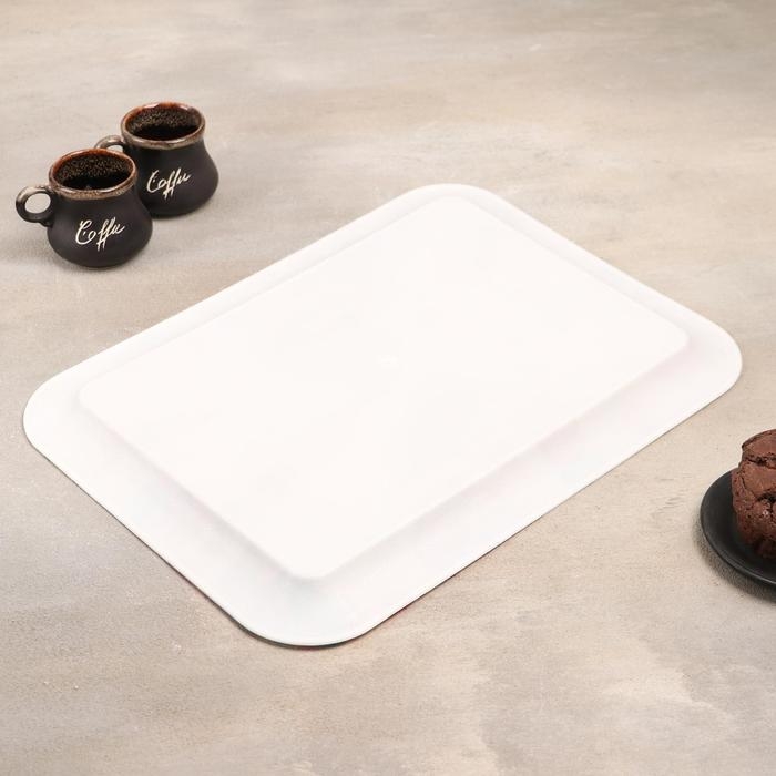 Поднос пластиковый прямоугольный Доляна &laquo;Кокетство&raquo;, 37,5&times;28 см, рисунок МИКС