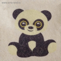 Шапка для бани с детским принтом "Панда" , белая Шапка для бани с детским принтом "Панда" , белая