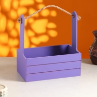 Набор кашпо деревянных 3 в 1 (29&times;18&times;33; 25&times;15&times;30; 21&times;12&times;23) "Аром", Фиолетовый