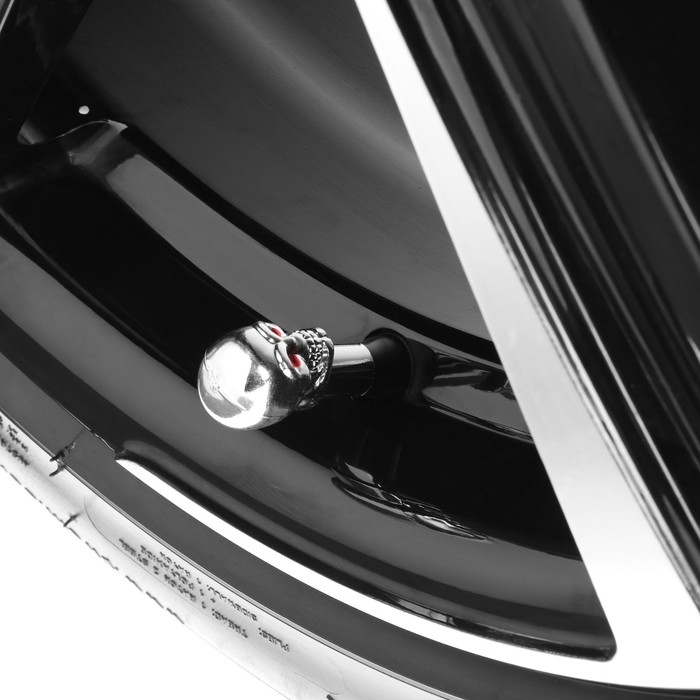 Колпачок на вентиль TORSO, Череп, хром, набор 4 шт