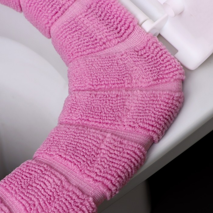 Мягкий чехол накладка на крышку и сиденье унитаза (розовая) Мягкий чехол накладка на крышку и сиденье унитаза (розовая)