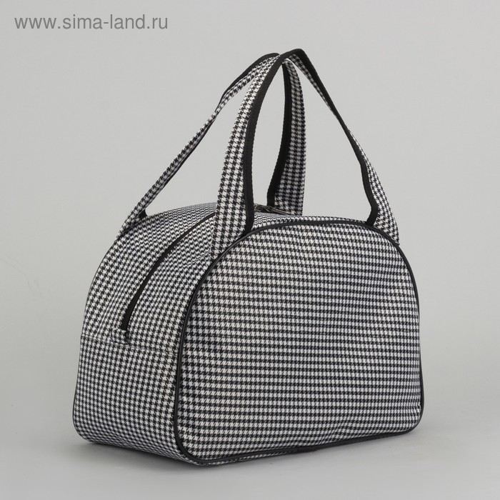 Сумка дорожная женская на молнии, держатель для чемодана, цвет чёрный/белый Сумка дорожная женская на молнии, держатель для чемодана, цвет чёрный/белый
