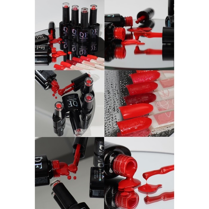 Гель лак для ногтей &laquo;RED BOOM&raquo;, с блёстками, 3-х фазный, 8 мл, LED/UV, цвет (85)